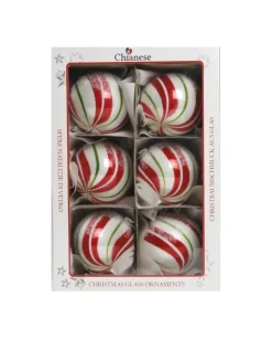 1Pz Pallina In Vetro Decorata A Mano 80Mm