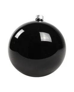 1Pz Pallina In Vetro Tinta Unita Nero Lucido 100Mm