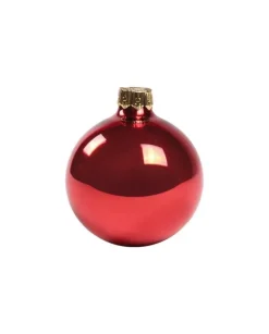 1Pz Pallina In Vetro Tinta Unita Rosso Lucido 60 Mm