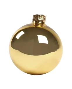 1Pz Pallina In Vetro Tinta Unita Oro Lucido 60 Mm