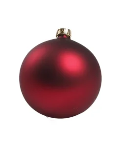 1Pz Pallina In Vetro Tinta Unita Rosso Opaco 80 Mm