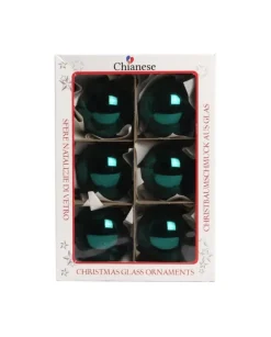 1Pz Pallina In Vetro Tinta Unita Verde Petrolio Lucido 60 Mm