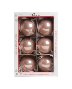 1Pz Pallina Sfera Di Vetro Liscia Rosa Lucido 80Mm