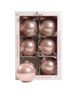 1Pz Pallina Sfera Di Vetro Liscia Rosa Lucido 80Mm