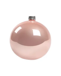 1Pz Pallina Sfera Di Vetro Liscia Rosa Lucido 80Mm