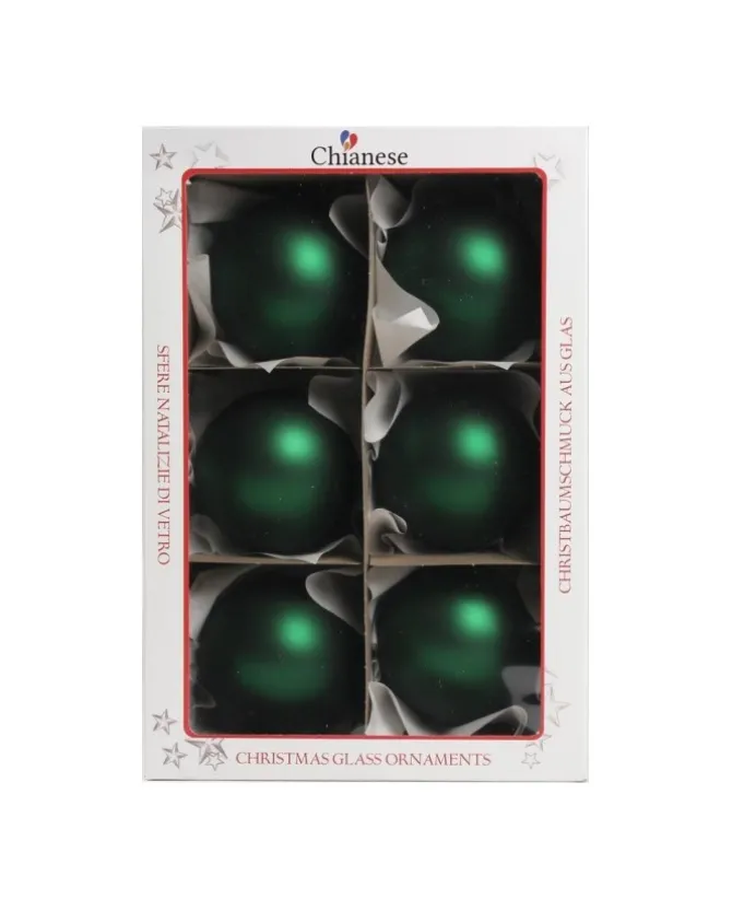 1Pz Pallina Sfera Di Vetro Liscia Verde Opaco 80Mm