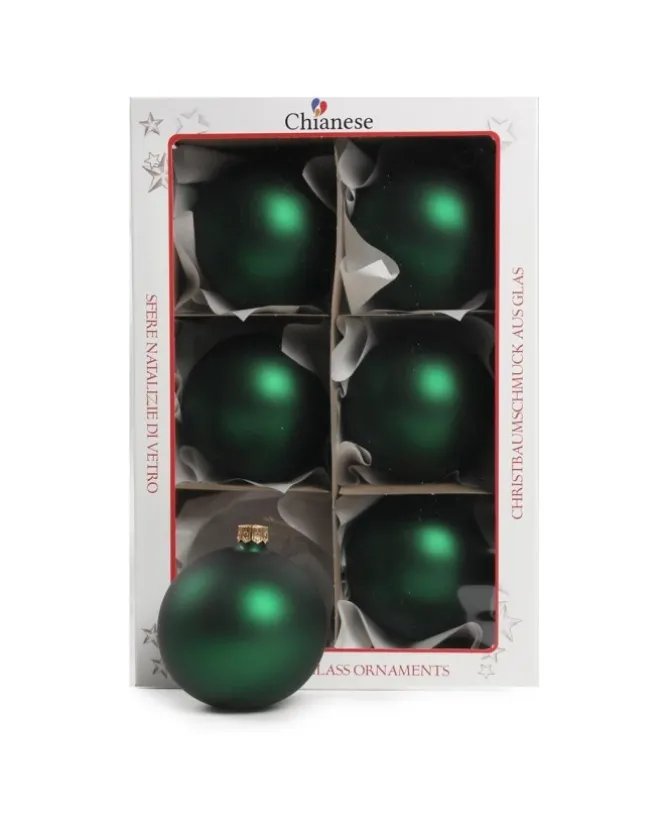 1Pz Pallina Sfera Di Vetro Liscia Verde Opaco 80Mm