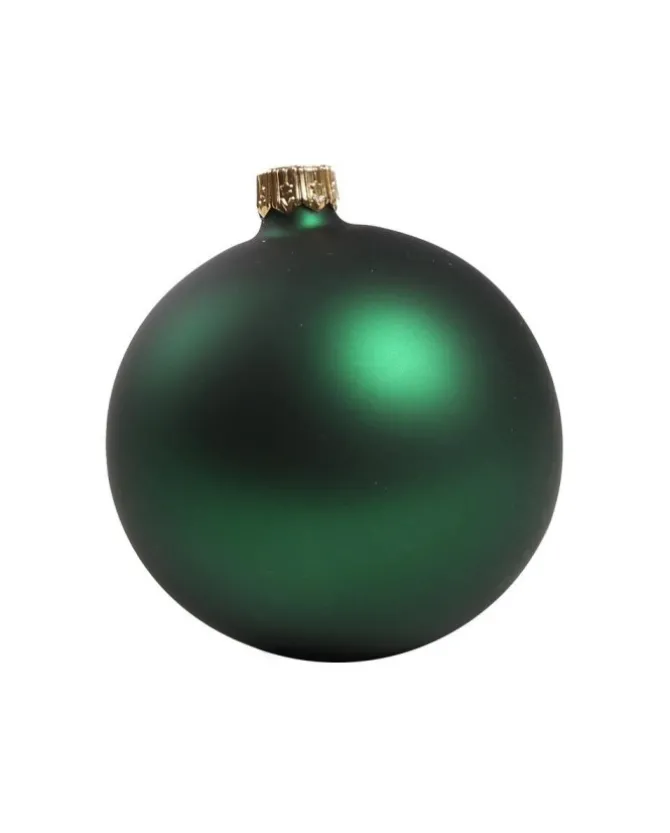 1Pz Pallina Sfera Di Vetro Liscia Verde Opaco 80Mm