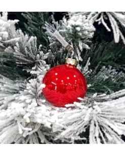 1Pz Pallina Sfera Di Vetro Rosso Lucido 60Mm