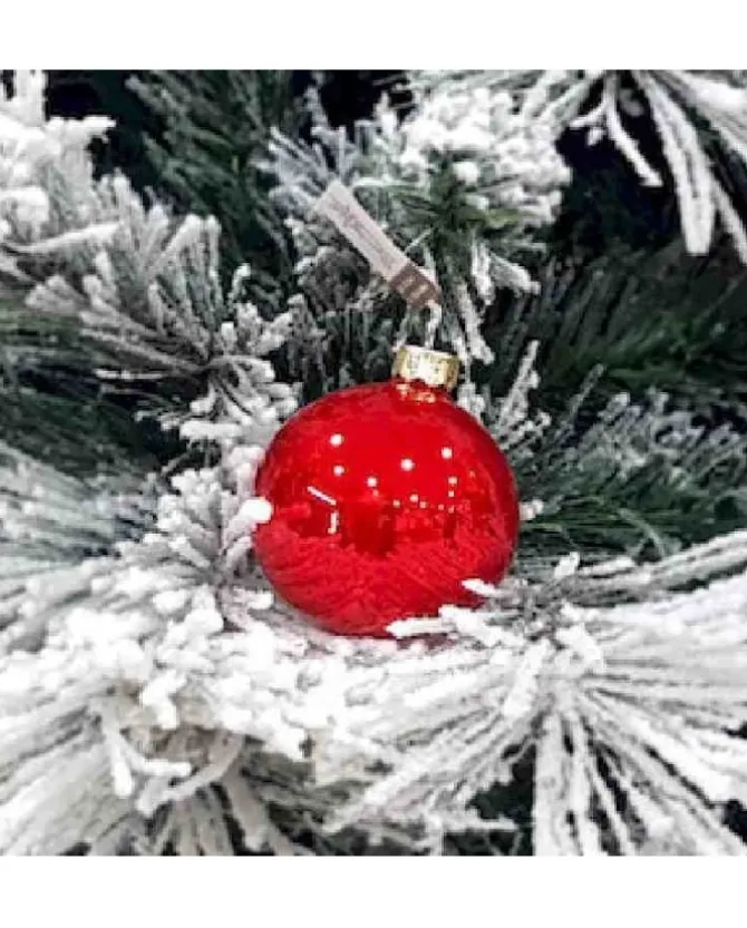 1Pz Pallina Sfera Di Vetro Rosso Lucido 60Mm