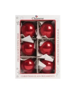 1Pz Pallina Sfera Di Vetro Rosso Lucido 60Mm