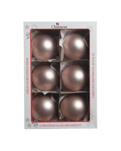 1Pz Pallina Sfera Di Vetro Liscia 80Mm Per Albero Di Natale Rosa