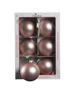 1Pz Pallina Sfera Di Vetro Liscia 80Mm Per Albero Di Natale Rosa