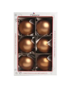 1Pz Pallina Sfera Di Vetro Liscia Rame Opaco 80Mm