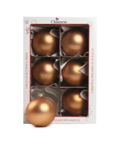 1Pz Pallina Sfera Di Vetro Liscia Rame Opaco 80Mm