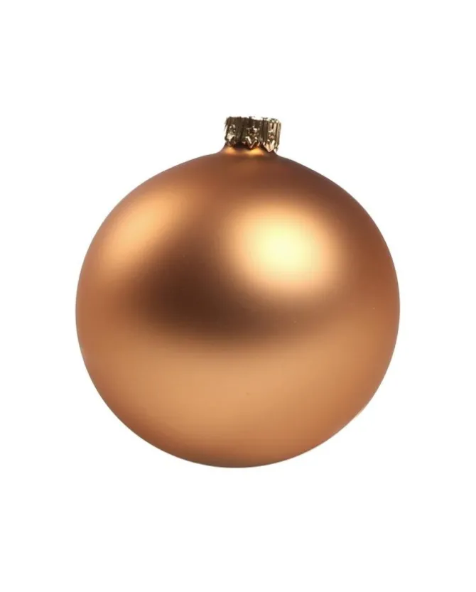 1Pz Pallina Sfera Di Vetro Liscia Rame Opaco 80Mm