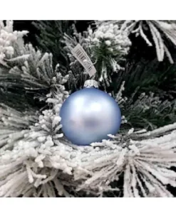 1Pz Pallina Sfera Di Vetro Liscia Celeste Opaco 60Mm Per Albero Di Natale