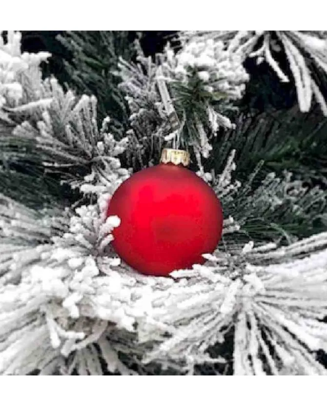 1Pz Pallina Sfera Di Vetro Liscia Rosso Opaco 60Mm