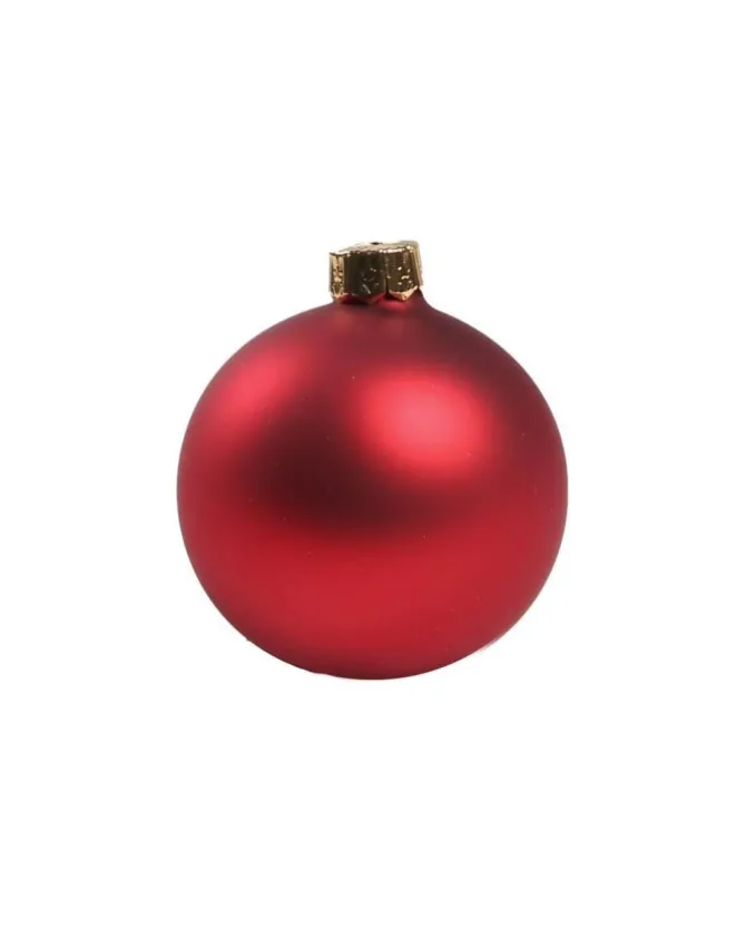 1Pz Pallina Sfera Di Vetro Liscia Rosso Opaco 60Mm