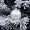 1Pz Pallina Sfera Di Vetro Decorata A Mano 80Mm Per Albero Di Natale Bianco
