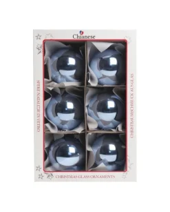 1Pz Pallina Sfera Di Vetro Liscia Azzurro Opaco 80Mm