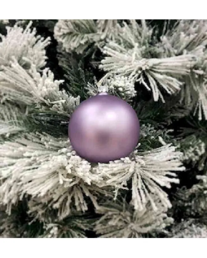 1Pz Pallina Sfera Di Vetro Liscia 100Mm Per Albero Di Natale Viola