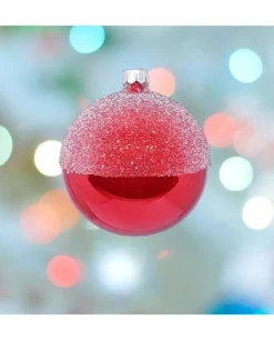 1Pz Pallina Sfera Di Vetro Decorata A Mano 80Mm Per Albero Di Natale