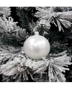 1Pz Pallina Sfera Di Vetro Liscia Bianco Opaco 80Mm