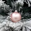 1Pz Pallina Sfera Di Vetro Liscia Rosa Opaco 60Mm Per Albero Di Natale