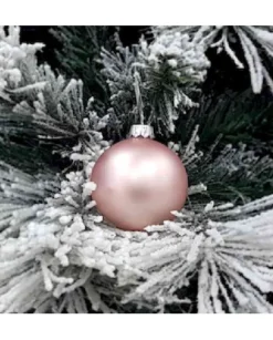 1Pz Pallina Sfera Di Vetro Liscia Rosa Opaco 60Mm Per Albero Di Natale