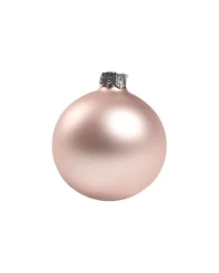 1Pz Pallina Sfera Di Vetro Liscia Rosa Opaco 60Mm Per Albero Di Natale