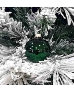 1Pz Pallina Sfera Di Vetro Liscia 60Mm Per Albero Di Natale Verde