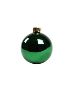1Pz Pallina Sfera Di Vetro Liscia 60Mm Per Albero Di Natale Verde