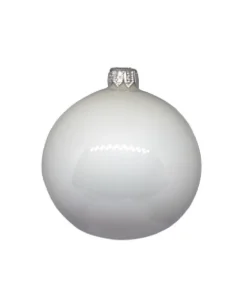 1Pz Pallina Sfera Di Vetro Liscia 120Mm Per Albero Di Natale Bianco