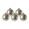 1Pz Pallina Sfera Di Vetro Liscia Platino 80Mm Per Albero Di Natale