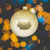 1Pz Pallina Sfera Di Vetro Decorata A Mano 80Mm Per Albero Di Natale Oro