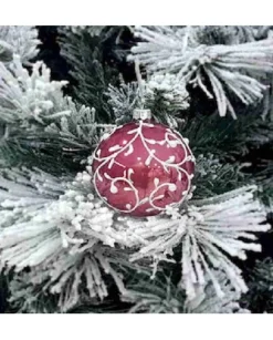 1Pz Pallina Sfera Di Vetro Decorata A Mano 80Mm Per Albero Di Natale