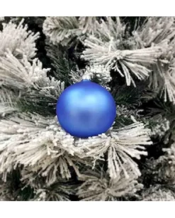 1Pz Pallina Sfera Di Vetro Liscia 100Mm Per Albero Di Natale Blu