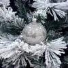 1Pz Pallina Sfera Di Vetro Decorata A Mano 80Mm Per Albero Di Natale Argento