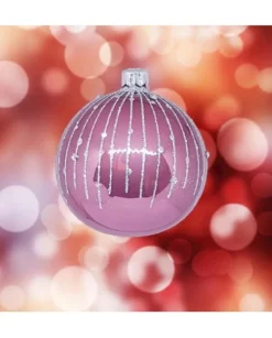 1Pz Pallina Sfera Di Vetro Decorata A Mano 80Mm Per Albero Di Natale