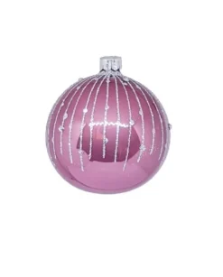 1Pz Pallina Sfera Di Vetro Decorata A Mano 80Mm Per Albero Di Natale