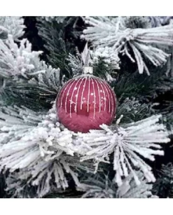 1Pz Pallina Sfera Di Vetro Decorata A Mano 80Mm Per Albero Di Natale