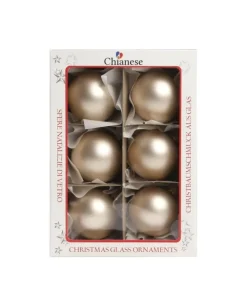 1Pz Pallina Sfera Di Vetro Liscia 60Mm Per Albero Di Natale Oro