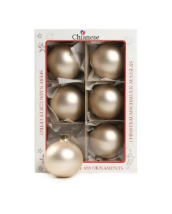 1Pz Pallina Sfera Di Vetro Liscia 60Mm Per Albero Di Natale Oro