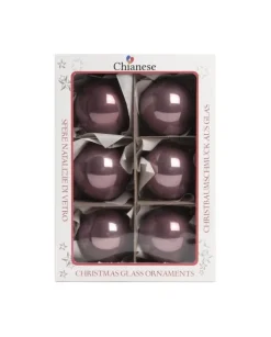 1Pz Pallina Sfera Di Vetro Tinta Unita Vinaccia Lucido 60Mm