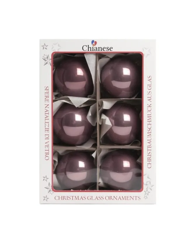 1Pz Pallina Sfera Di Vetro Tinta Unita Vinaccia Lucido 60Mm