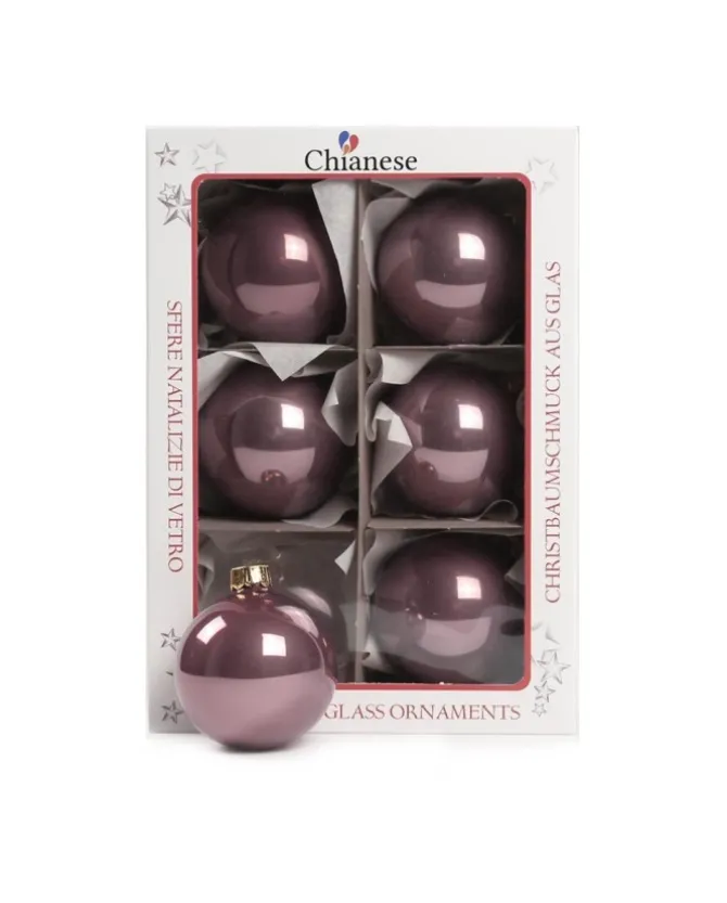 1Pz Pallina Sfera Di Vetro Tinta Unita Vinaccia Lucido 60Mm