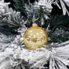 1Pz Pallina Sfera Di Vetro Liscia 60Mm Per Albero Di Natale Oro Smalto