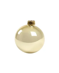 1Pz Pallina Sfera Di Vetro Liscia 60Mm Per Albero Di Natale Oro Smalto