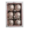 1Pz Pallina Sfera Di Vetro Liscia 80Mm Per Albero Di Natale Rosa